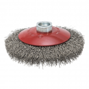 Щетка коническая, гофрированная, для УШМ № 535 ПрофОснастка Эксперт D100 мм М14*2 RPM 12500 SS (нерж) 0,3