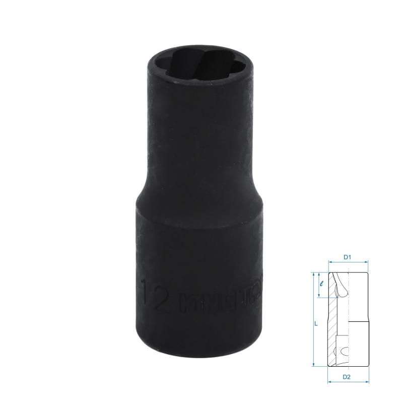 KING TONY Головка для поврежденного крепежа, 12 мм 9TD403-12M 