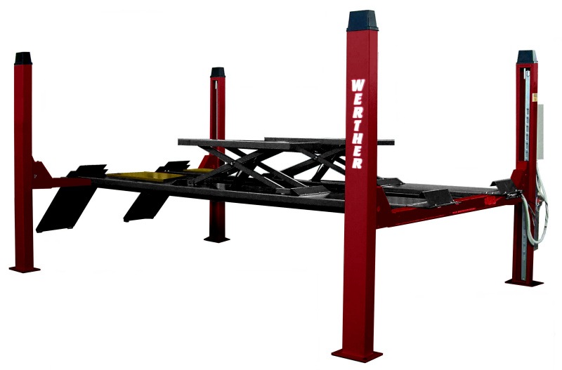 Подъемник четырехстоечный г/п 4т. электрогидравлический платформы сход-развал WERTHER 443ATLT