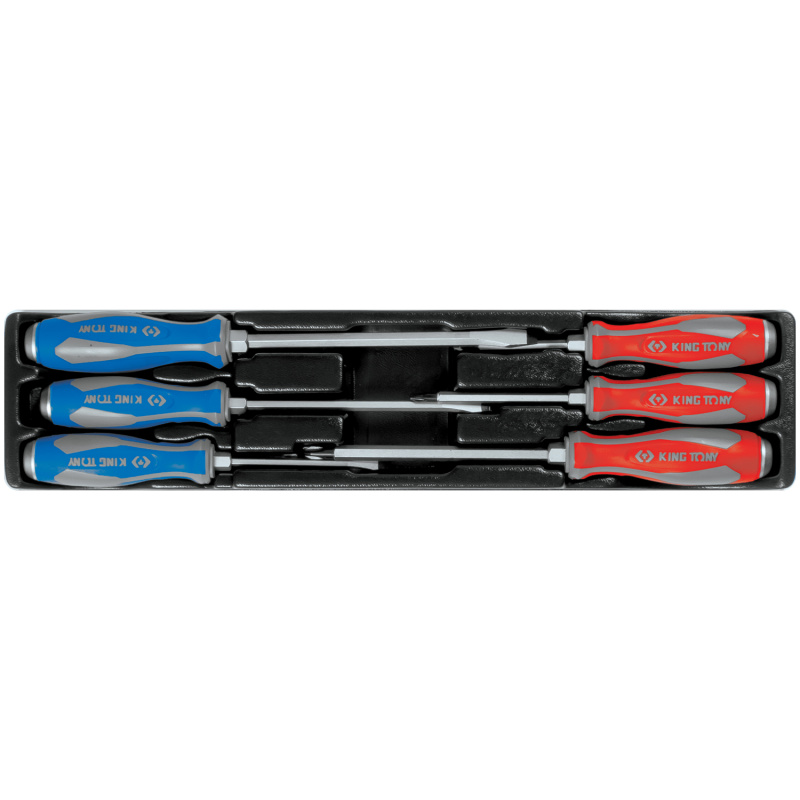 KINGTONY Комплект силовых отвёрток в лотке 6 пр.  9-30206MR