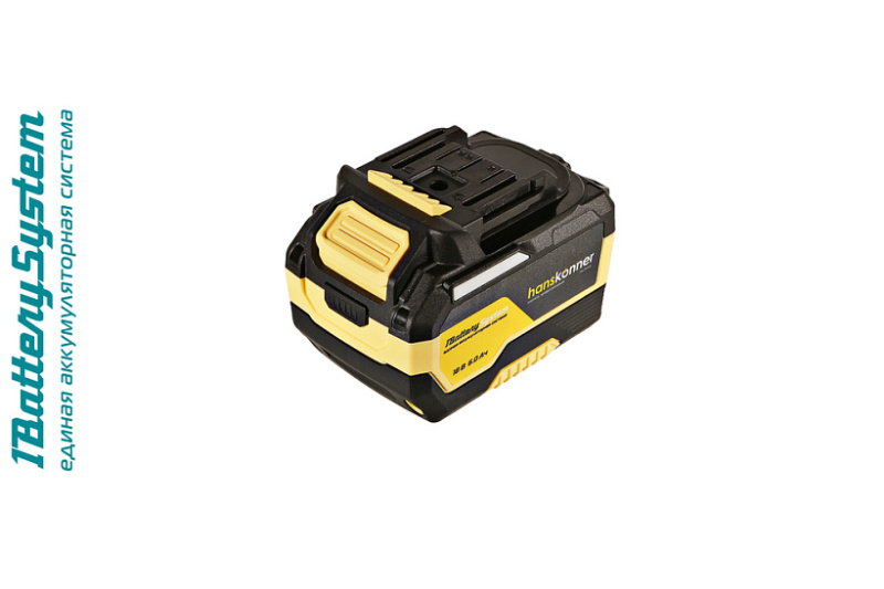 Аккумулятор PLATINUM 18 В, 1BatterySystem, 6.0 Ач, USB-разъем, блистер Hanskonner HBP2006