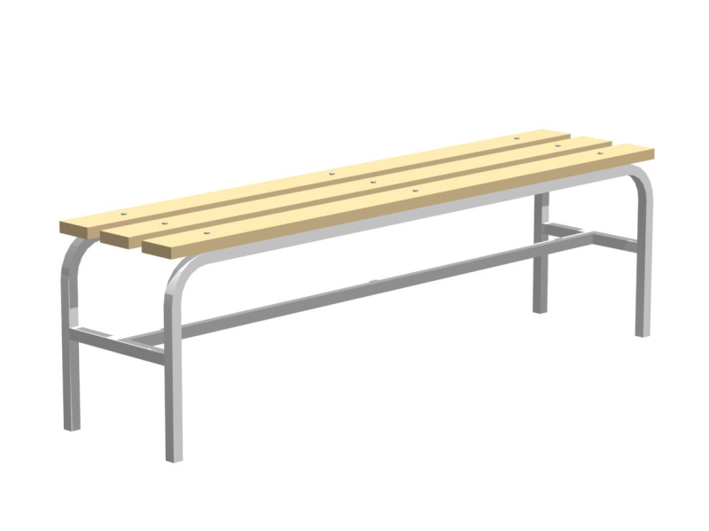 Скамья гардеробная металлическая с настилом 1200 (Липа) Верстакофф 450x1200x350 мм