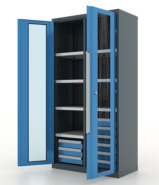 Шкаф инструментальный "Premium" двери со стеклом, с перегородкой, 6 ящ, с 6 пол FERRUM 13.2662-7016/